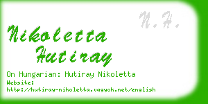 nikoletta hutiray business card